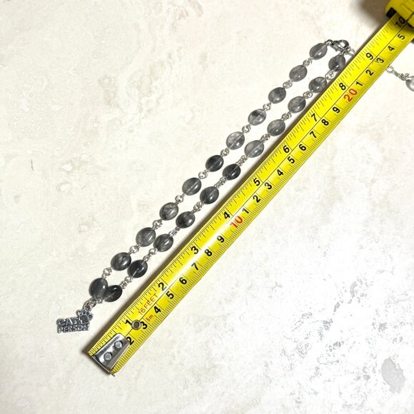 Genuine Grey Tourmalinated Quartz Short Necklace,Gemstone & Cat Person Paw Print - Picture 12 of 14